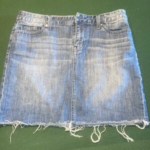Tommy Hilfiger distressed denim jean skirt